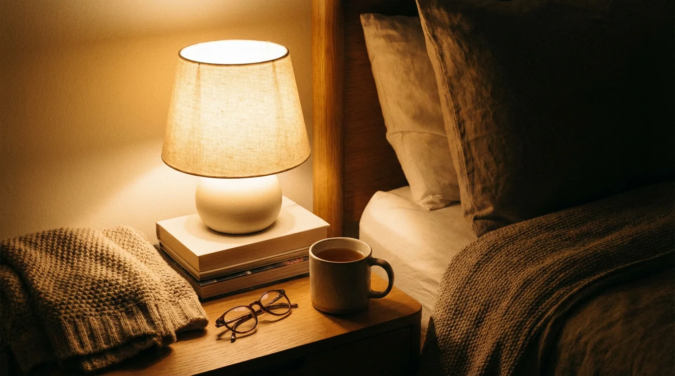 Gentle light by a bedside representing comfort in final hours